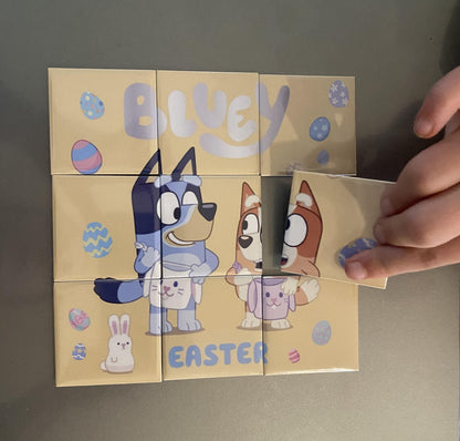 bluey puzzle magnet fridge magnets fridge art kids art play time educational toys brain games easter gifts easter hunt tv show bluey happy imagination purple squirrel magnets purple squirrel custom personalized design purple squirrel squares